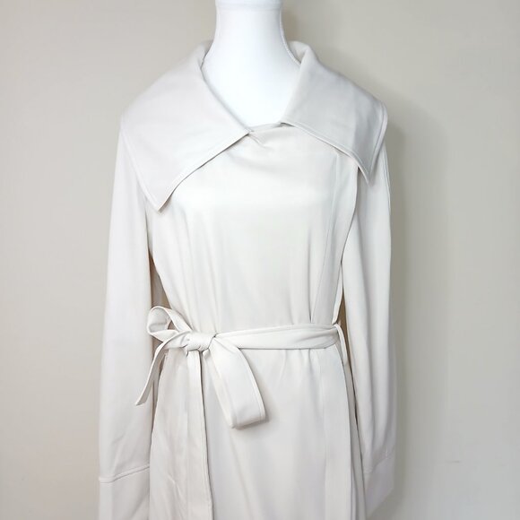 Anthropologie Avec Les Filles Drape Belted Long Trench Coat Size Medium - Picture 2 of 7